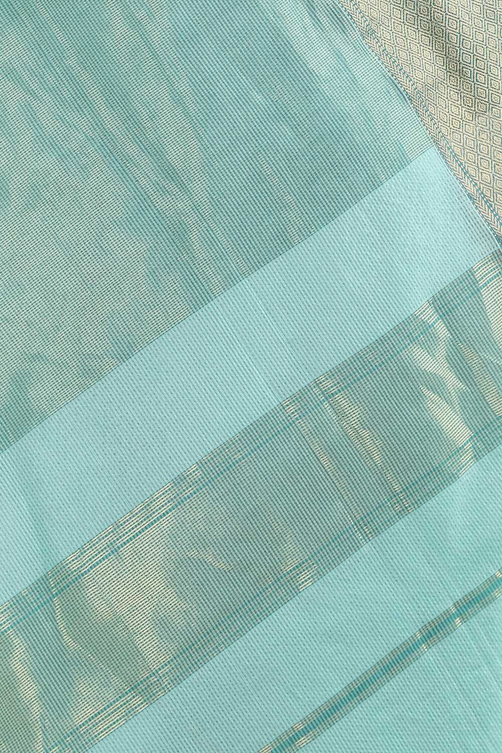 Light Blue Pure Silk Cotton Maheswari Saree image number null