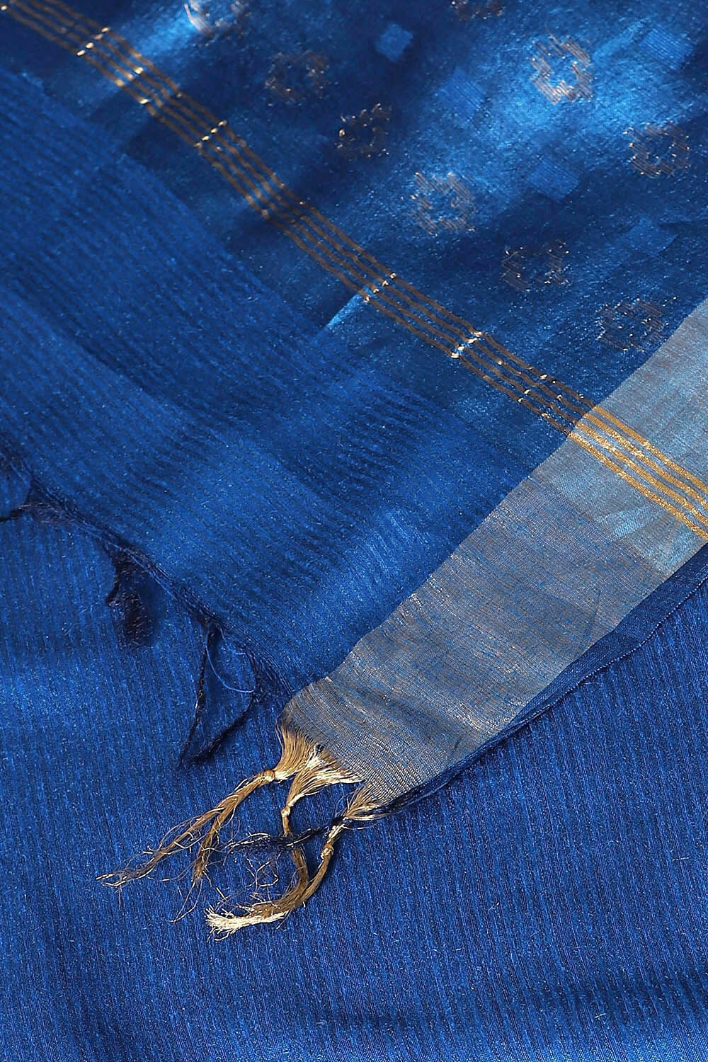 Blue Pure Silk Tussar Bhagalpuri Saree image number null