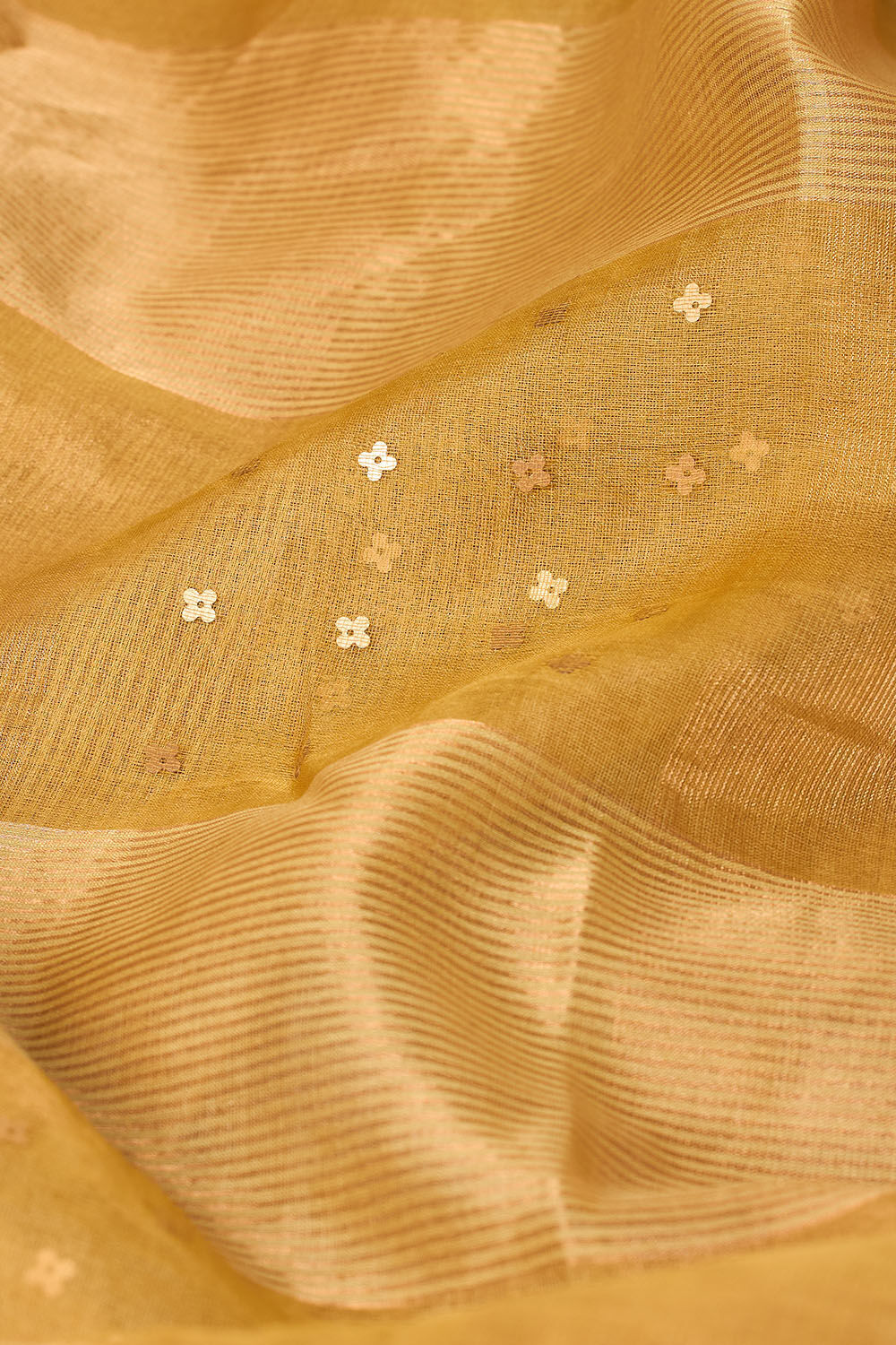 Yellow Woven Pure Silk Cotton Bengal Saree image number null