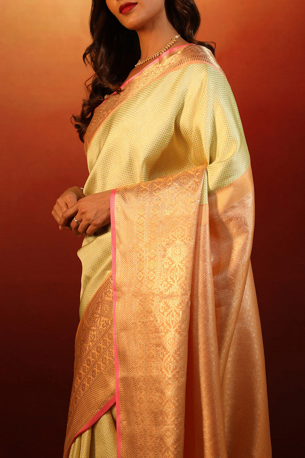 Light Green Pure Silk Woven Kanjivaram Saree image number null