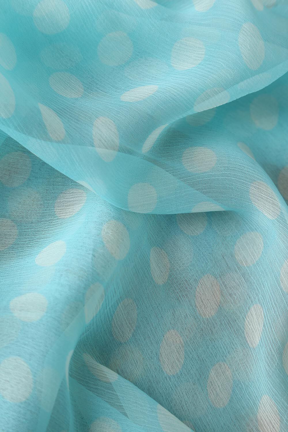 Blue Viscose Chiffon Digital Printed Saree image number null