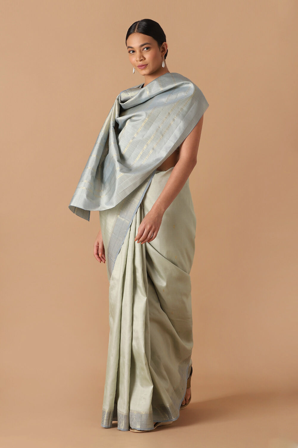 Grey Pure Silk Kanjivaram Saree image number null