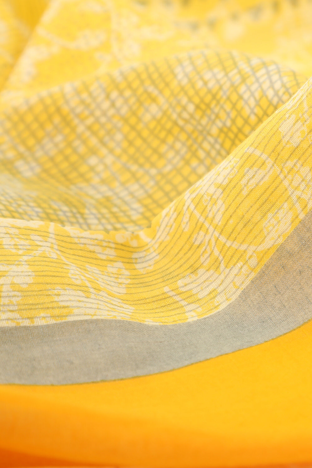 Yellow Pure Cotton Mulmul Printed Saree image number null