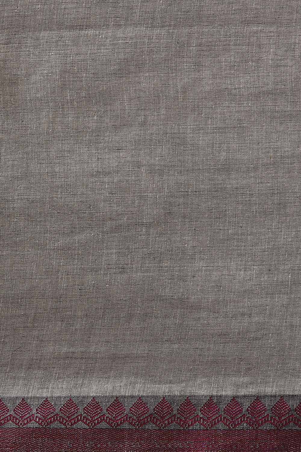 Grey Pure Cotton Bengal Saree image number null