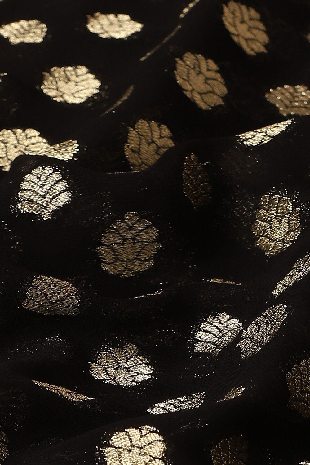 Black Viscose Pure Georgette Banarasi Saree image number null