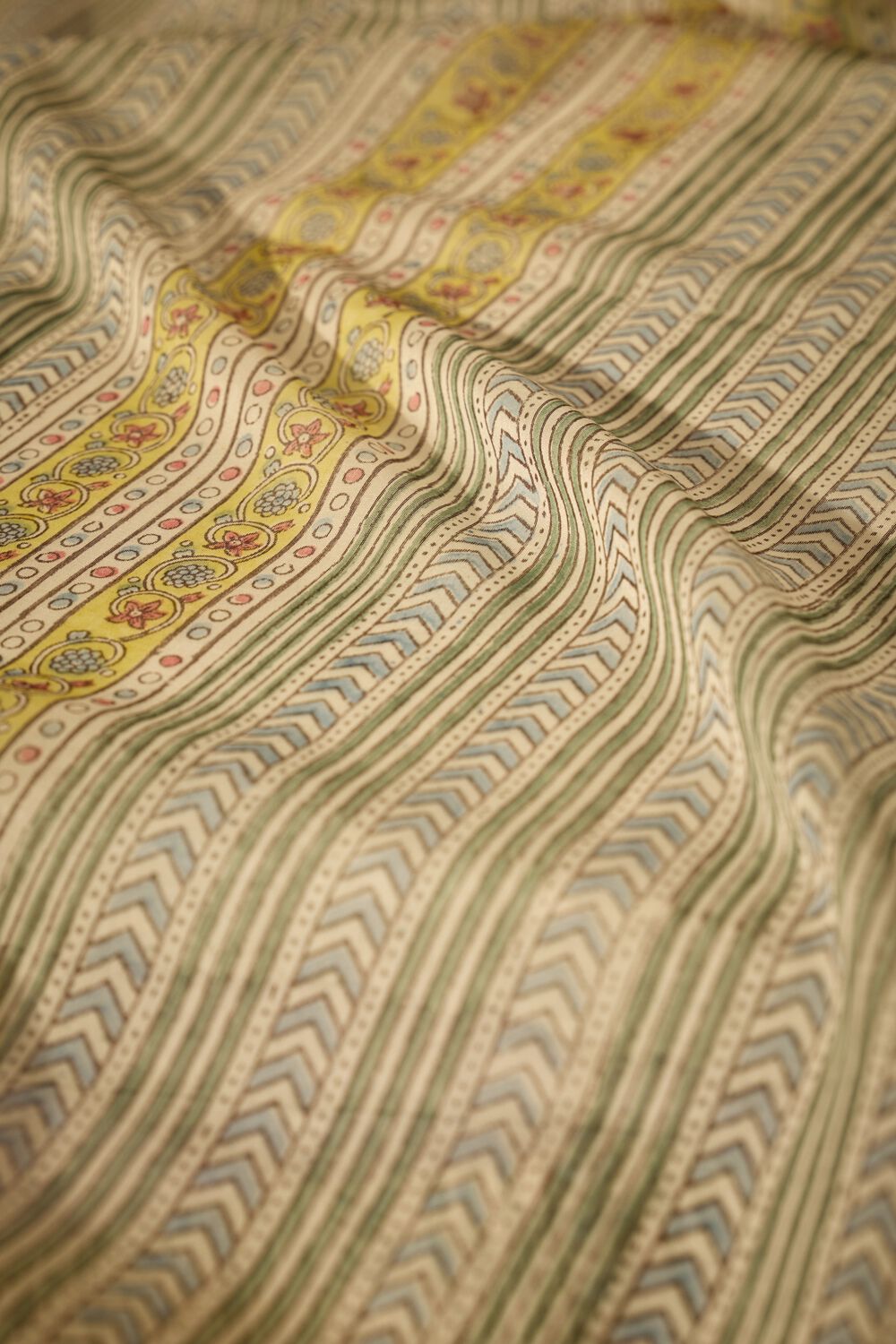 Blue Rajasthan Pure Silk Cotton Printed Sanganeri Saree image number null