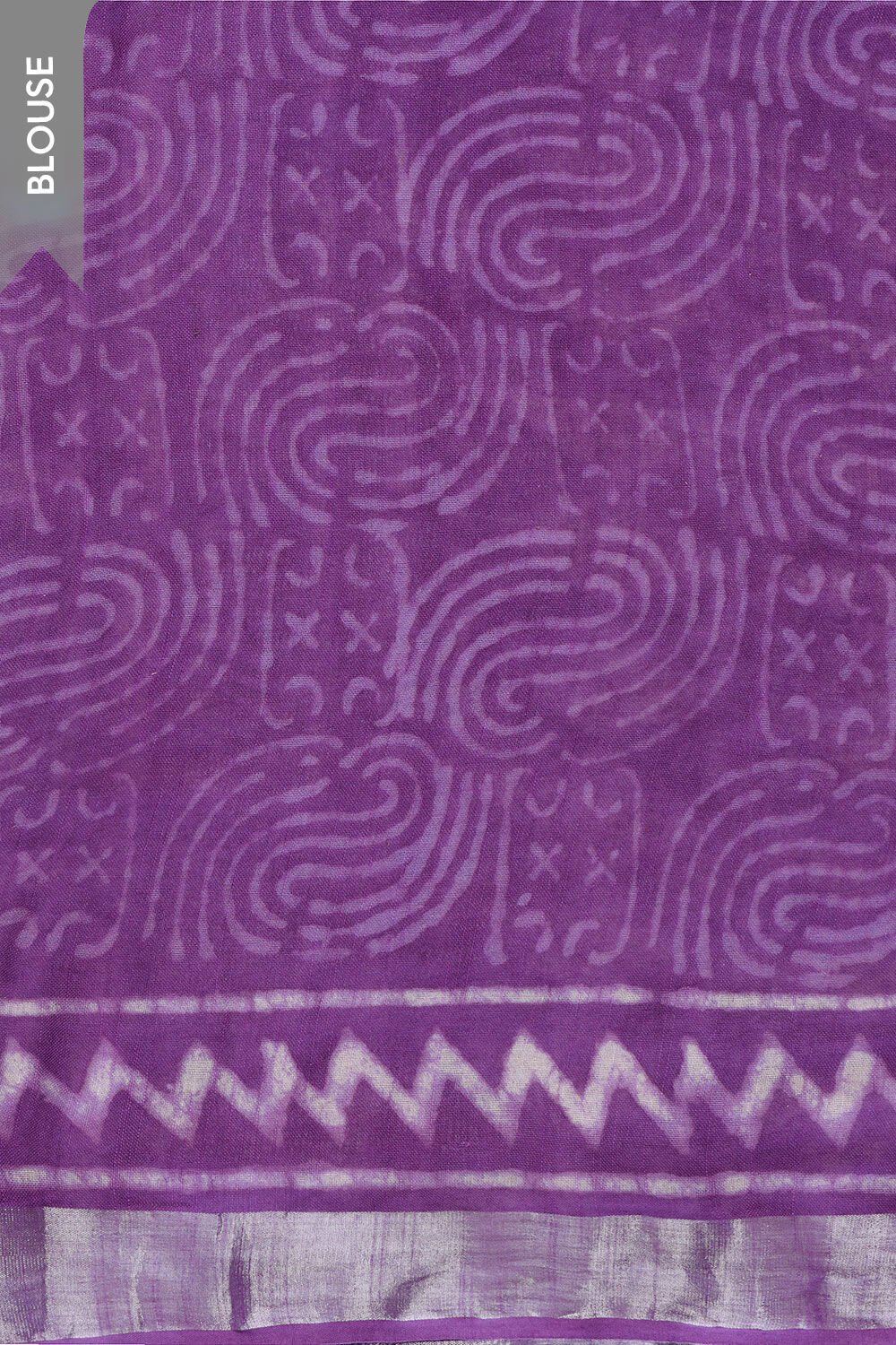 Light Violet Cotton Viscose Rajasthan Block Printed Saree image number null