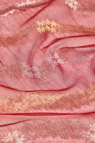 Red Woven Pure Silk Cotton Chanderi Saree thumbnail image number null