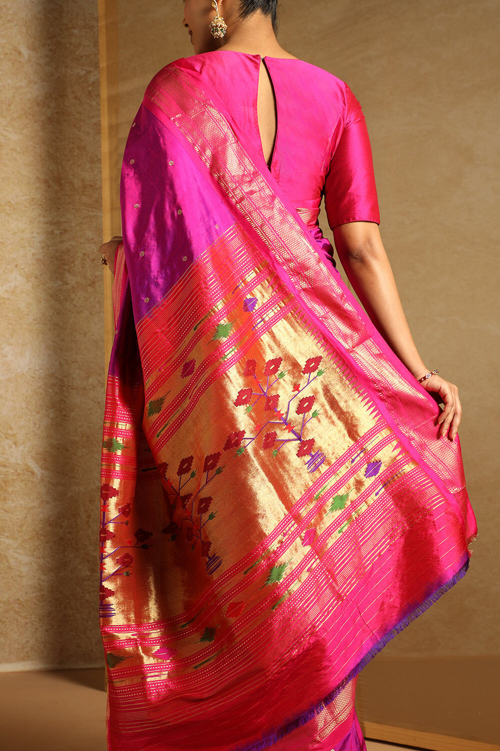 Purple Pure Silk Paithani Saree image number null