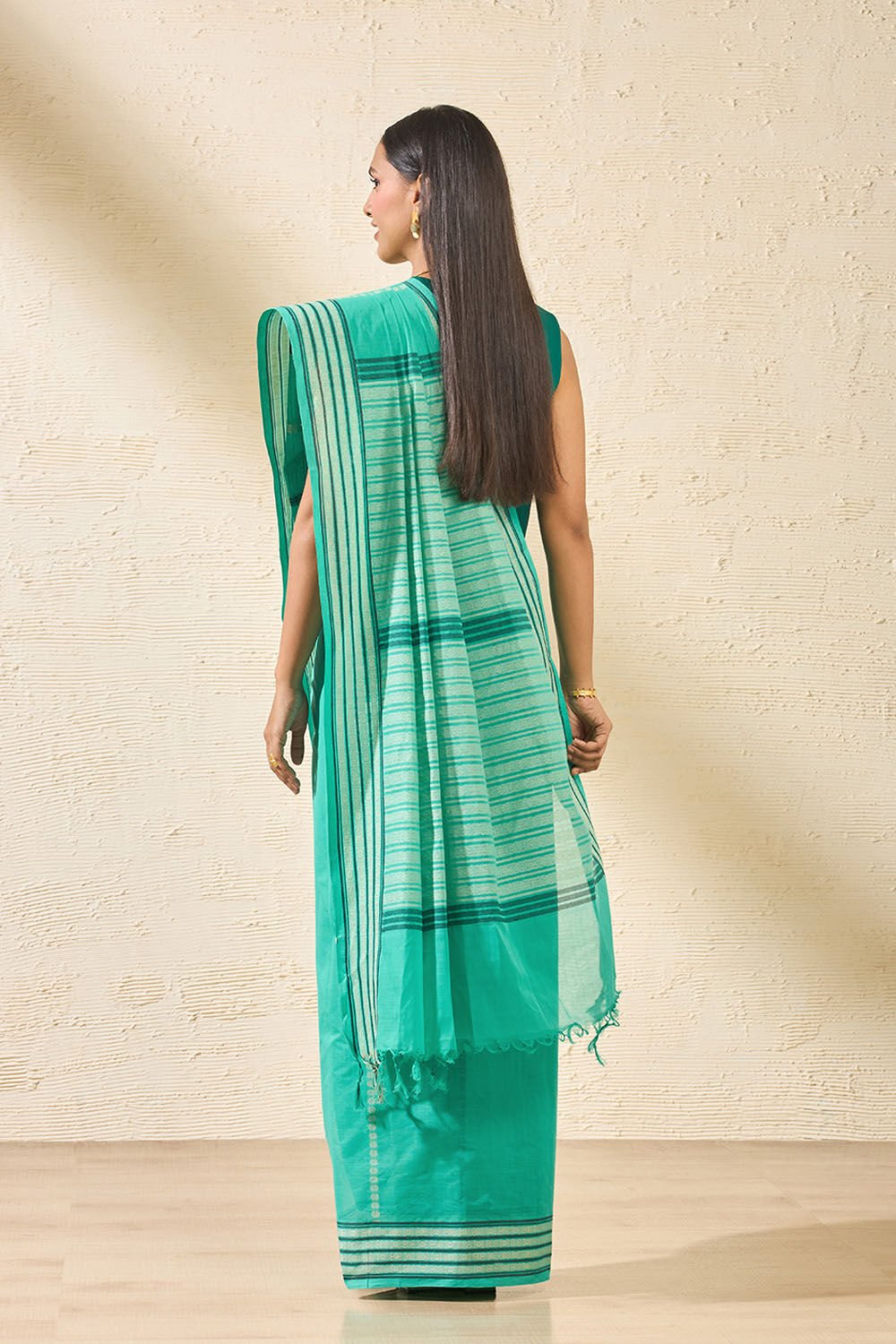 Green Woven South Pure Cotton Saree image number null