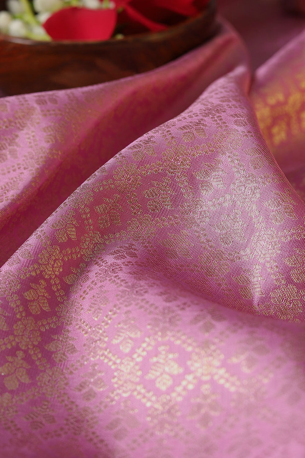 Light Pink Pure Silk Kanjivaram Saree image number null