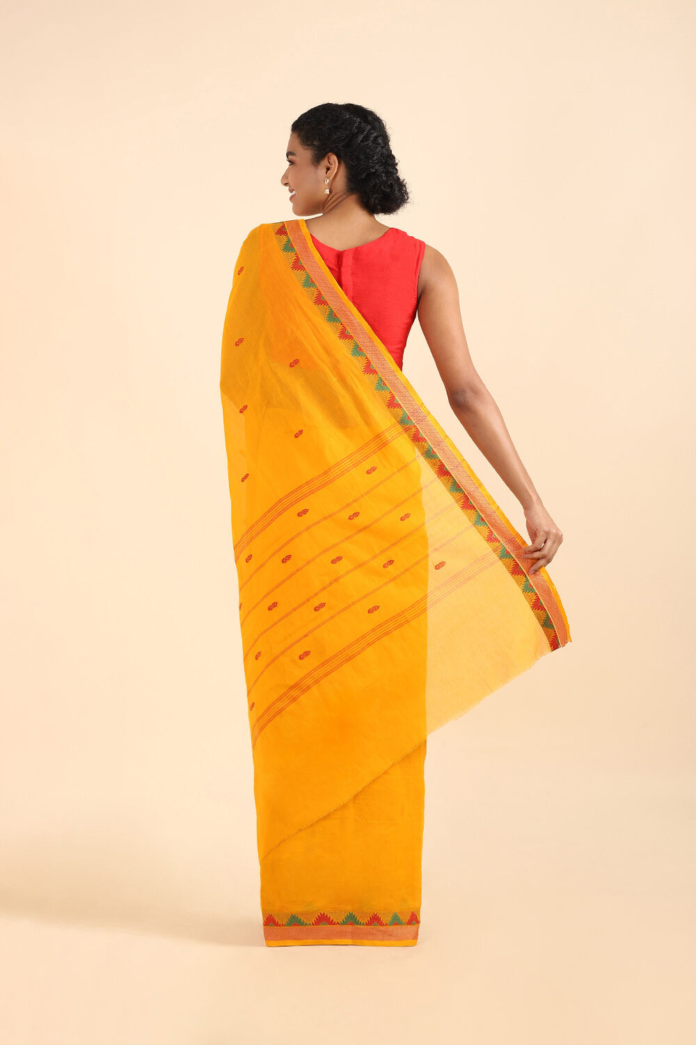 Yellow Pure Cotton South Saree image number null