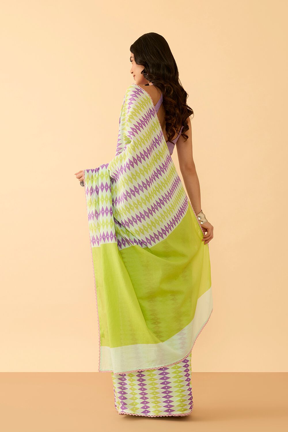Light Green Screen Printed Bengal Pure Cotton Saree image number null