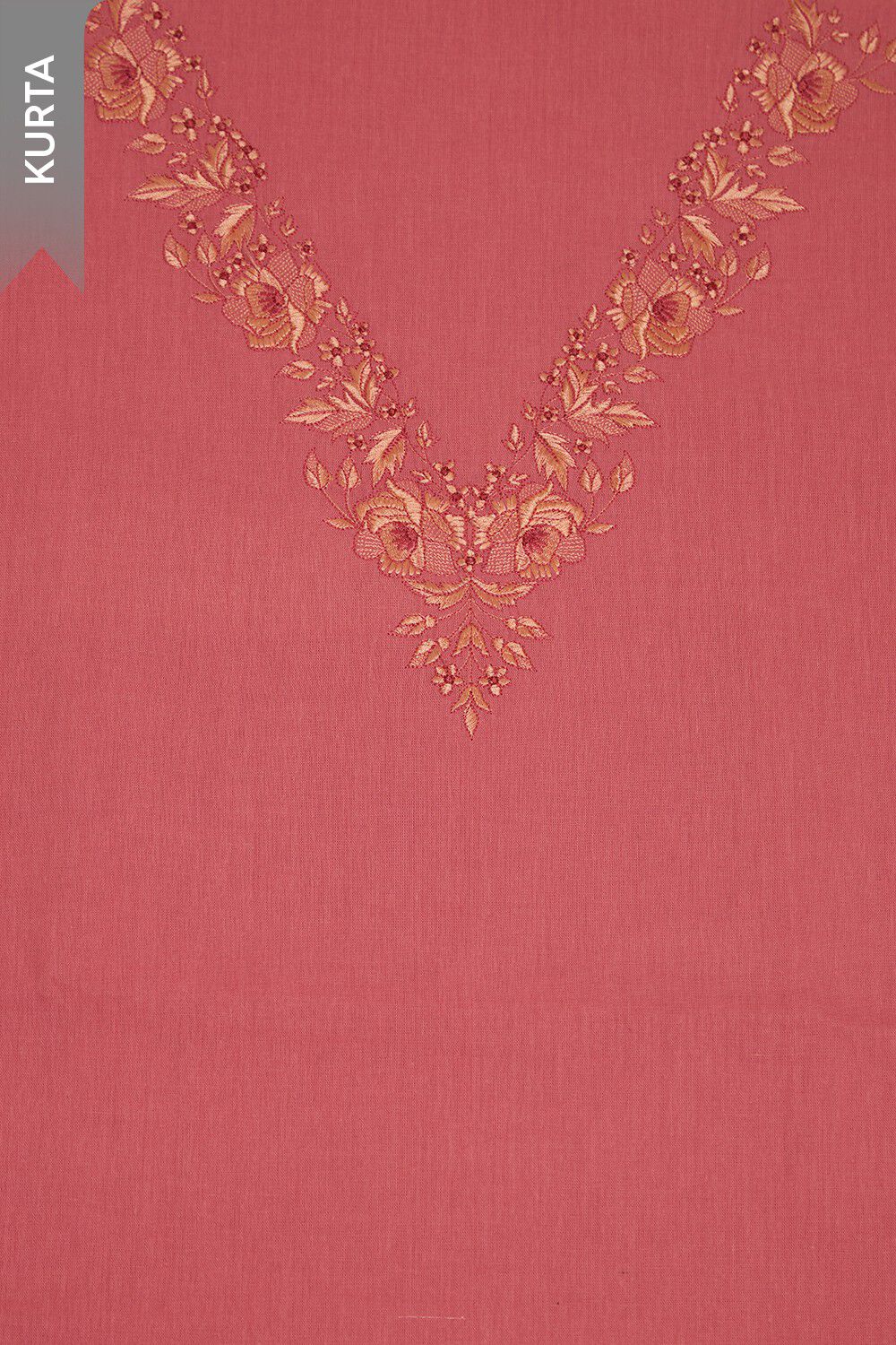 Light Pink Embroidered Pure Cotton Unstitched Suit Set image number null