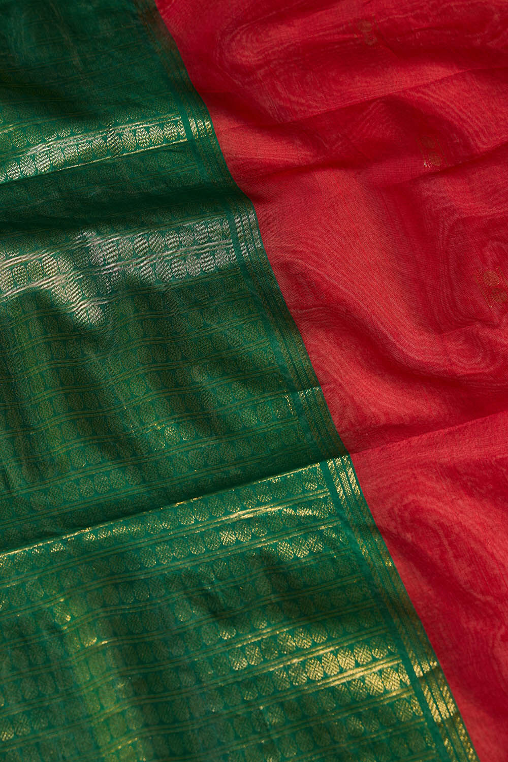Red Woven Pure Silk Cotton Saree image number null