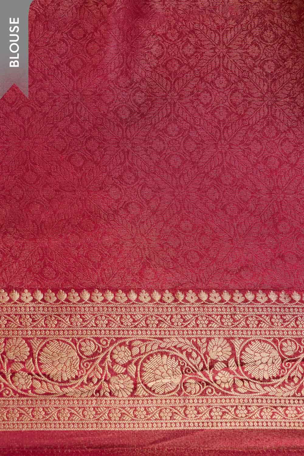 Dark Red   Woven Viscose Tissue Saree image number null