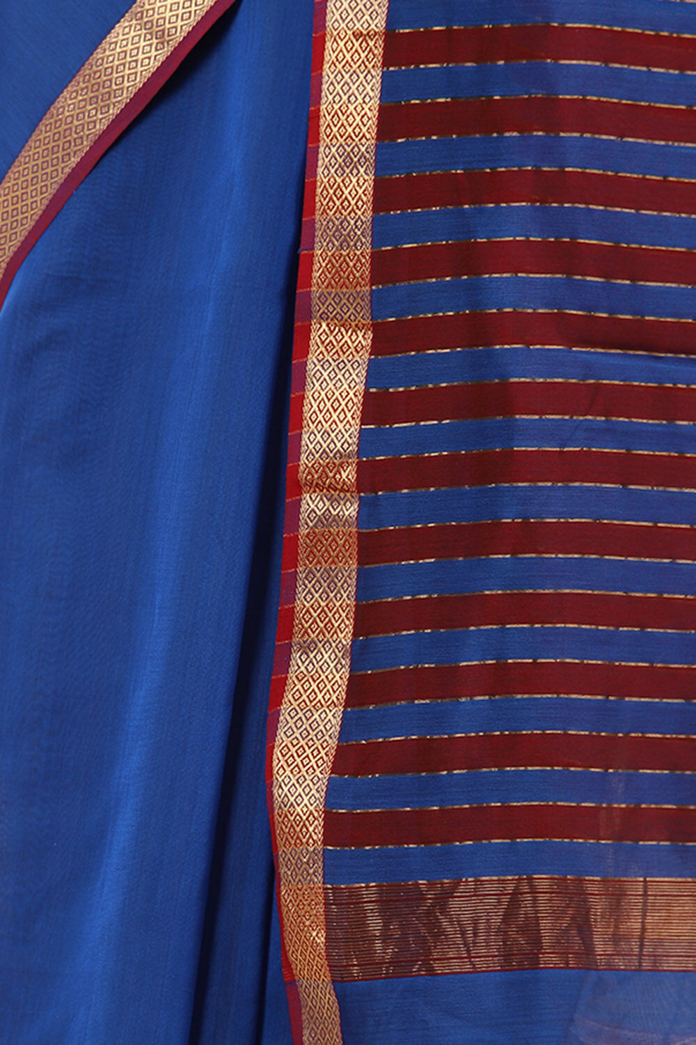 Blue Pure Silk Cotton Maheswari Saree image number null