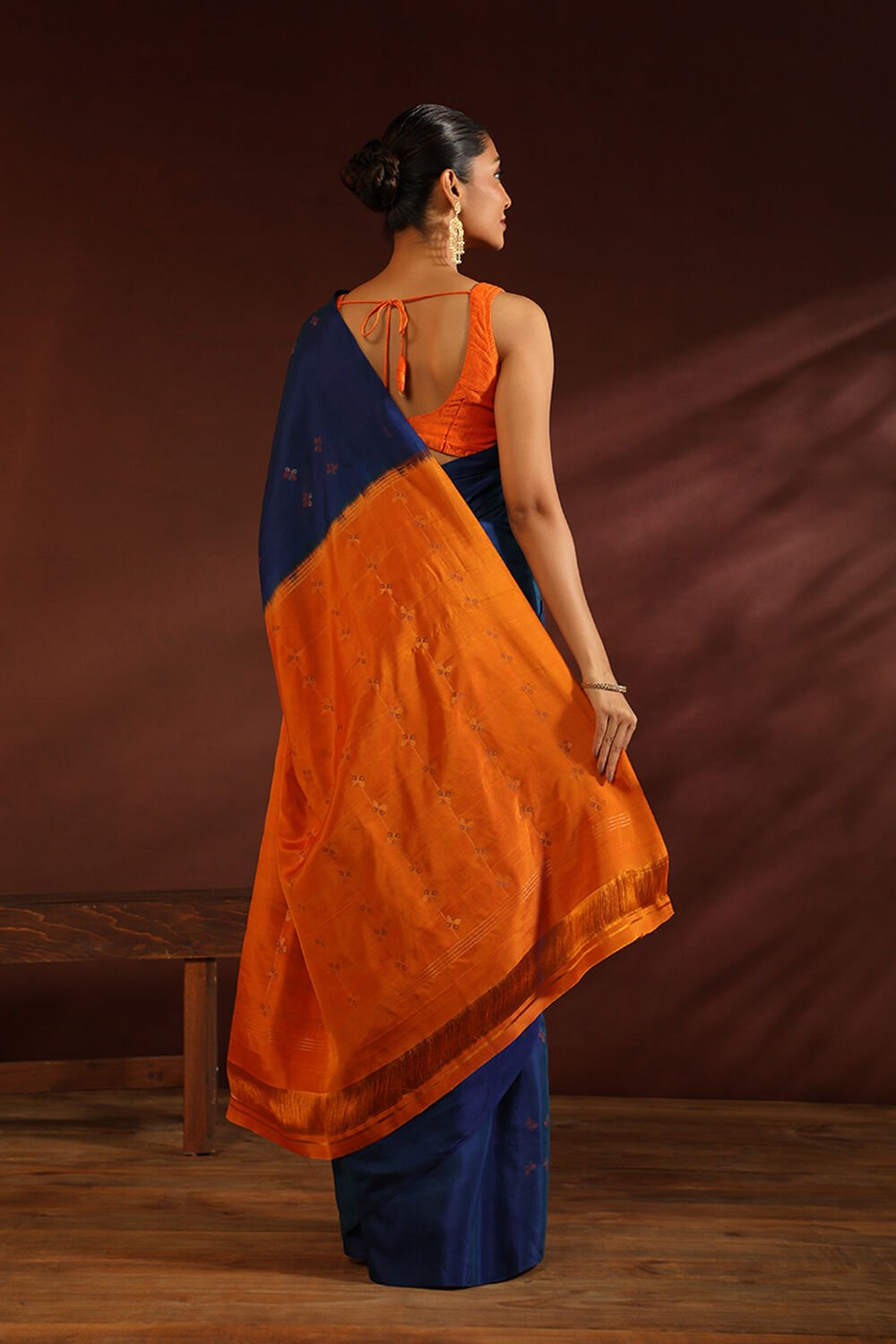 Blue South Silk Tencel Woven Saree image number null