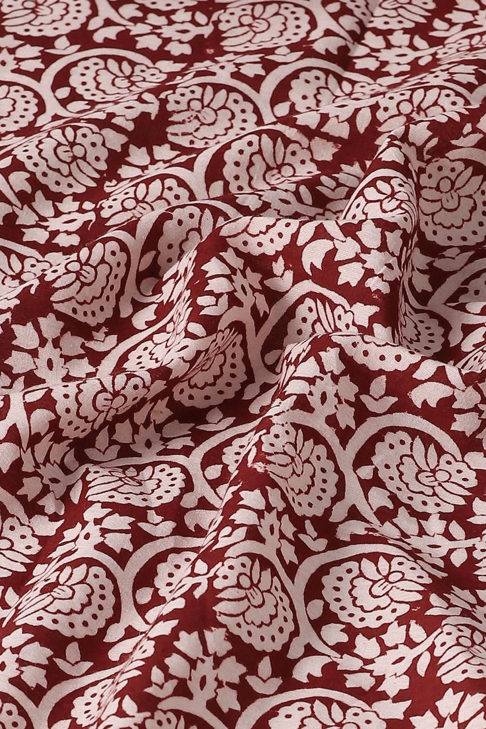 Red Pure Cotton Bagh Printed Saree image number null