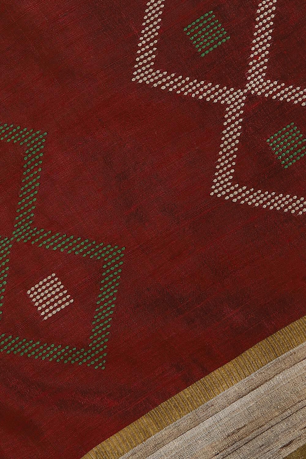 Green Pure Tussar Silk Bhagalpuri Saree image number null