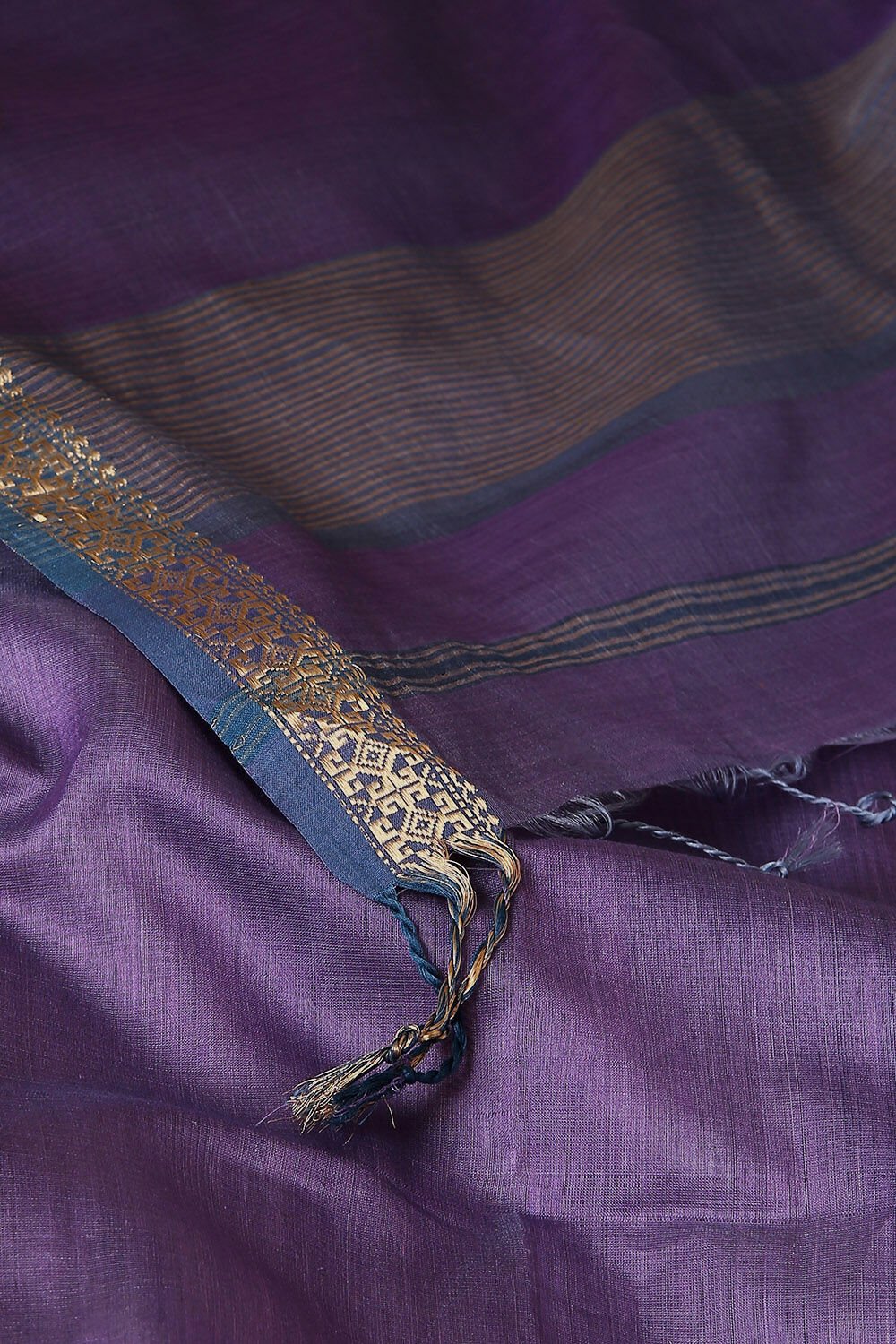 Purple Pure Silk Cotton Maheswari Saree image number null