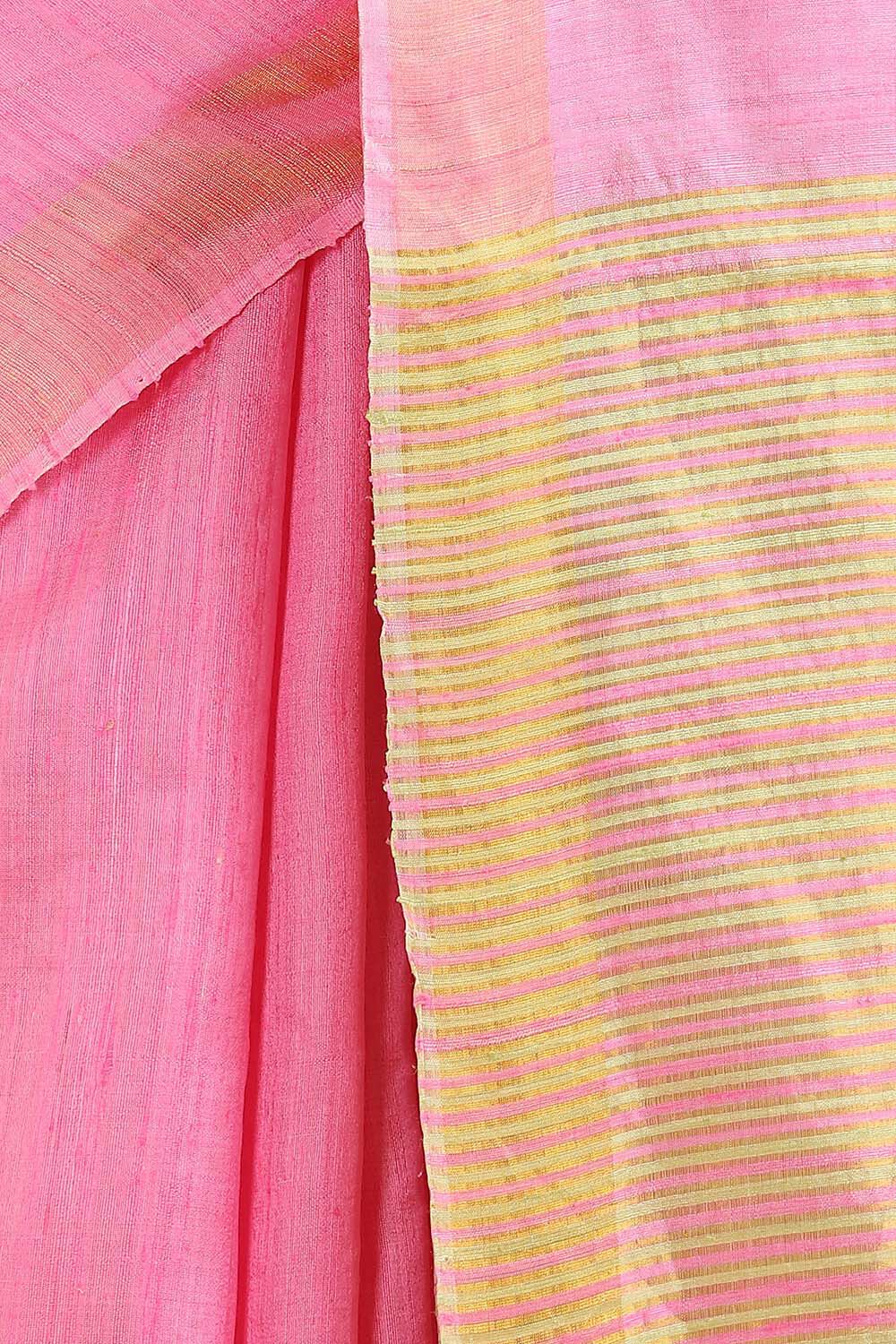 Light Pink Pure Khadi Silk Bhagalpuri Saree image number null