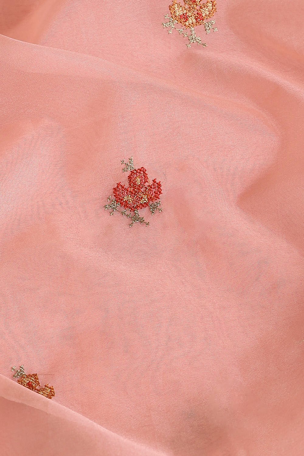 Light Pure Pink Embroidered Saree image number null