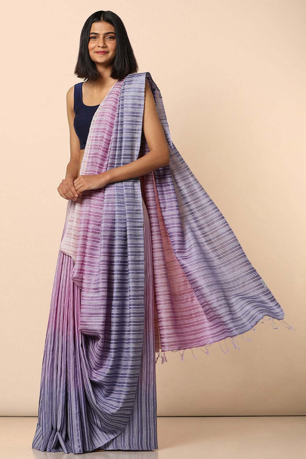 Multicolored Pure Tussar Woven Saree image number null