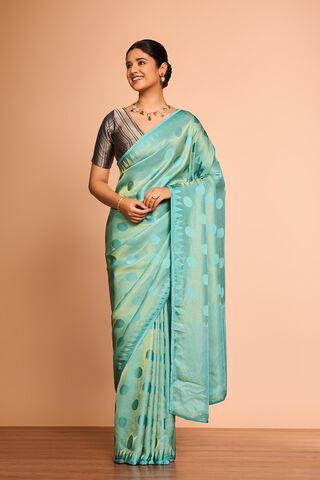 Light Blue Woven Viscose Saree thumbnail image number null