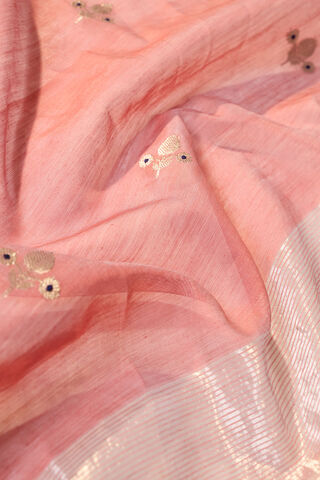 Dark Pink Eknaliya Pure Silk Cotton Chanderi Saree thumbnail image number null
