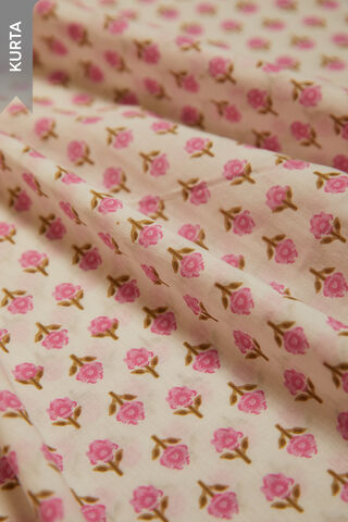 Yellow Screen Printed Pure Cotton Unstitched Suit Set thumbnail image number null