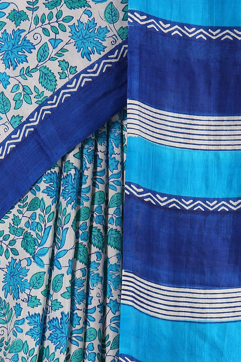 Blue Pure Silk Printed Saree image number null