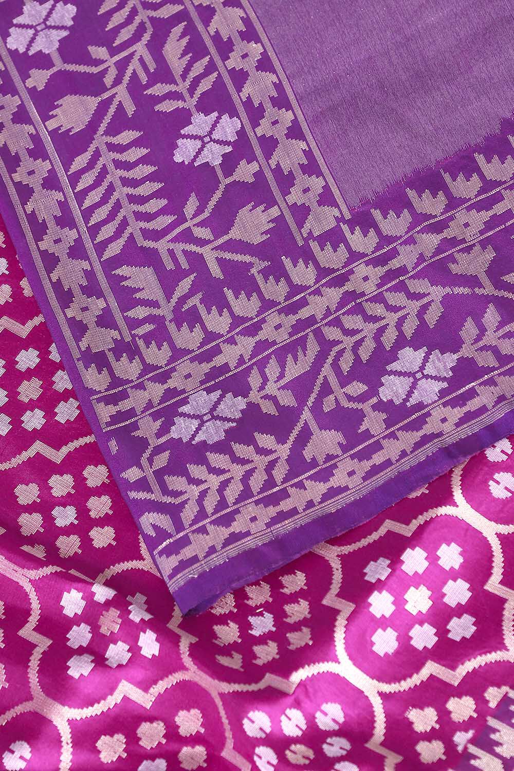 Purple Pure Silk Banarasi Saree image number null