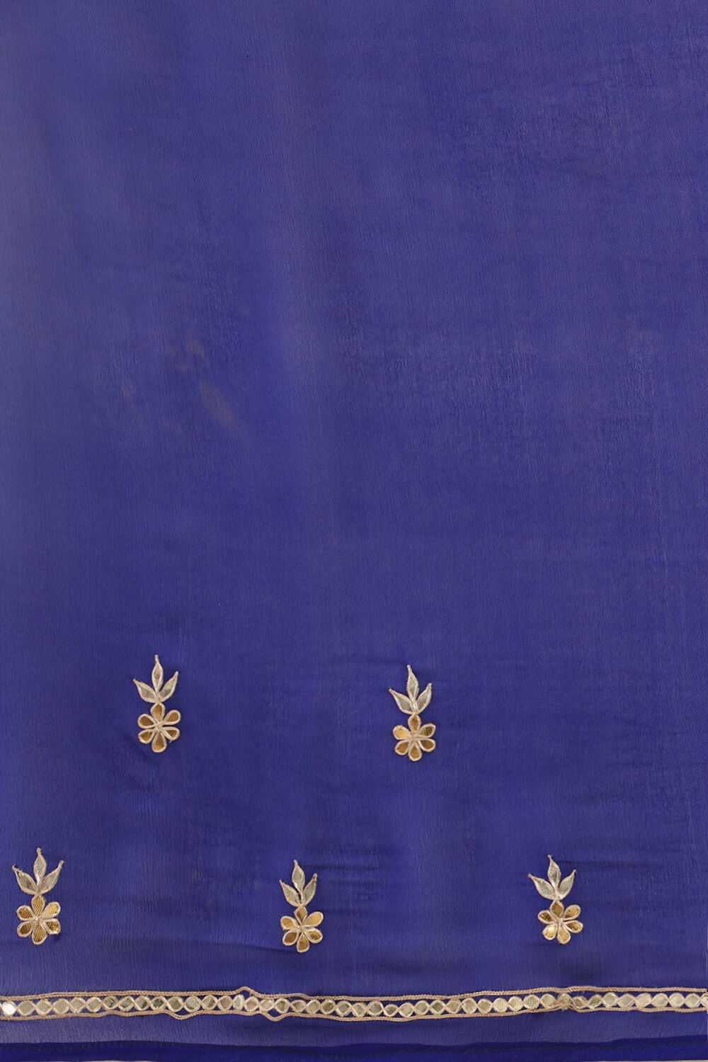 Blue Pure Silk Chiffon Gota Patti Saree image number null