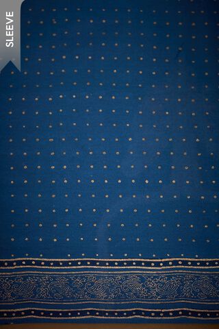 Dark Blue Embroidered Pure Silk Cotton Unstitched Suit Set thumbnail image number null