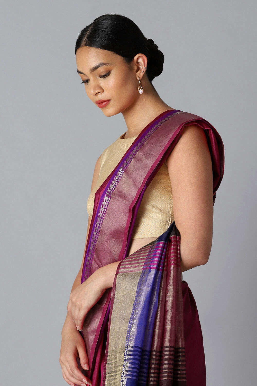 Pink Pure Silk Contemporary Saree image number null