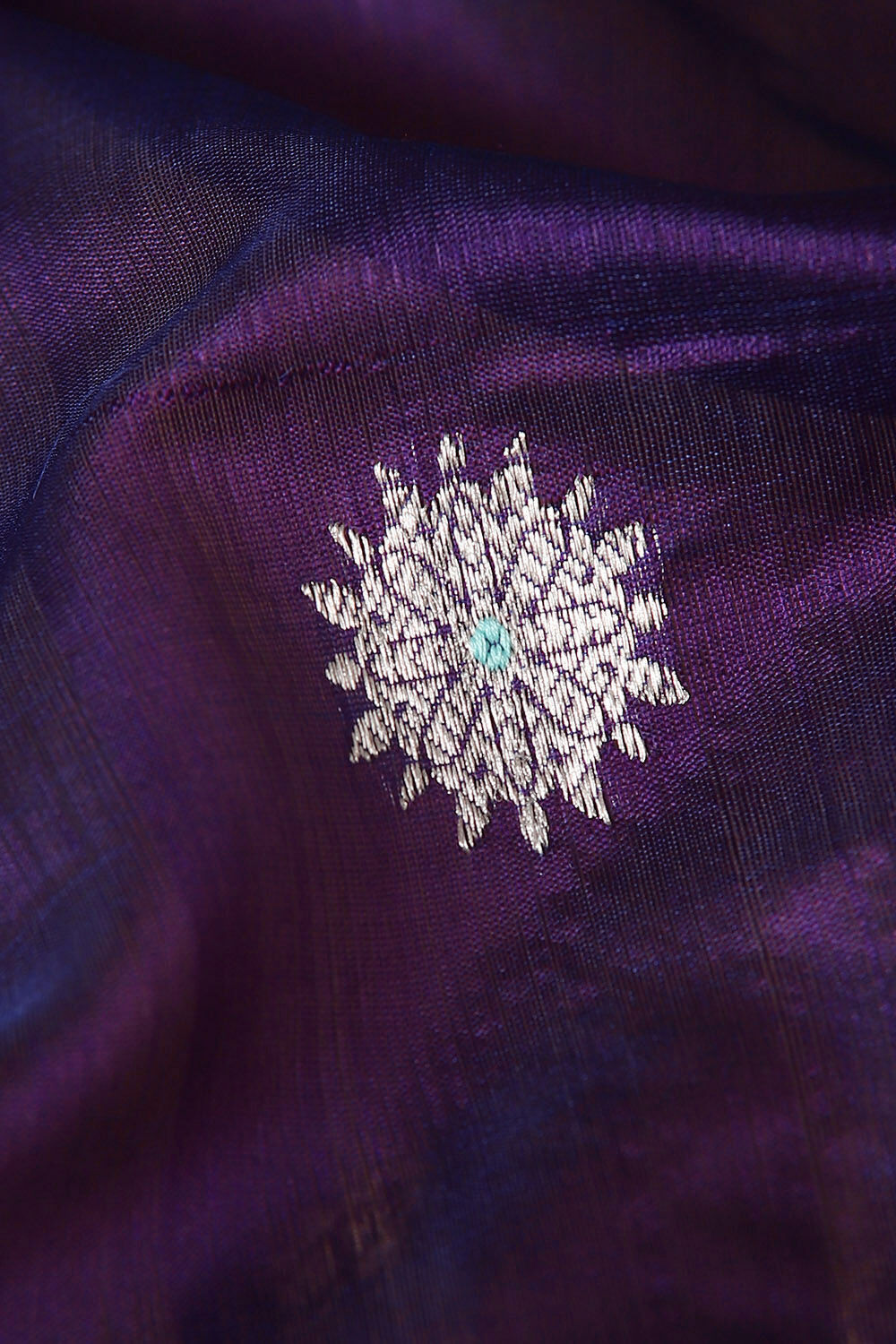 Blue Pure Silk Chanderi Saree image number null