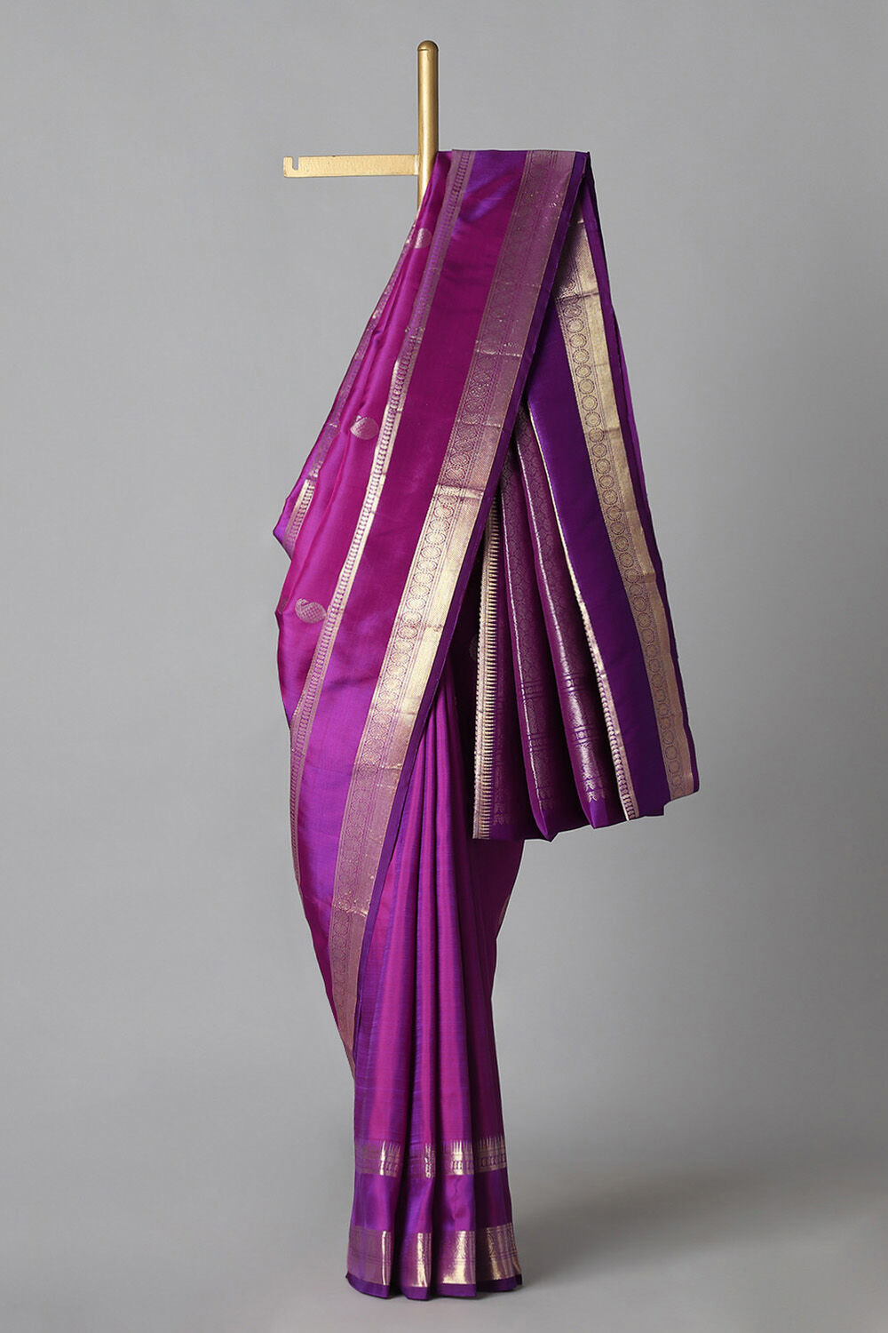 Purple Pure Silk Kanjivaram Saree image number null