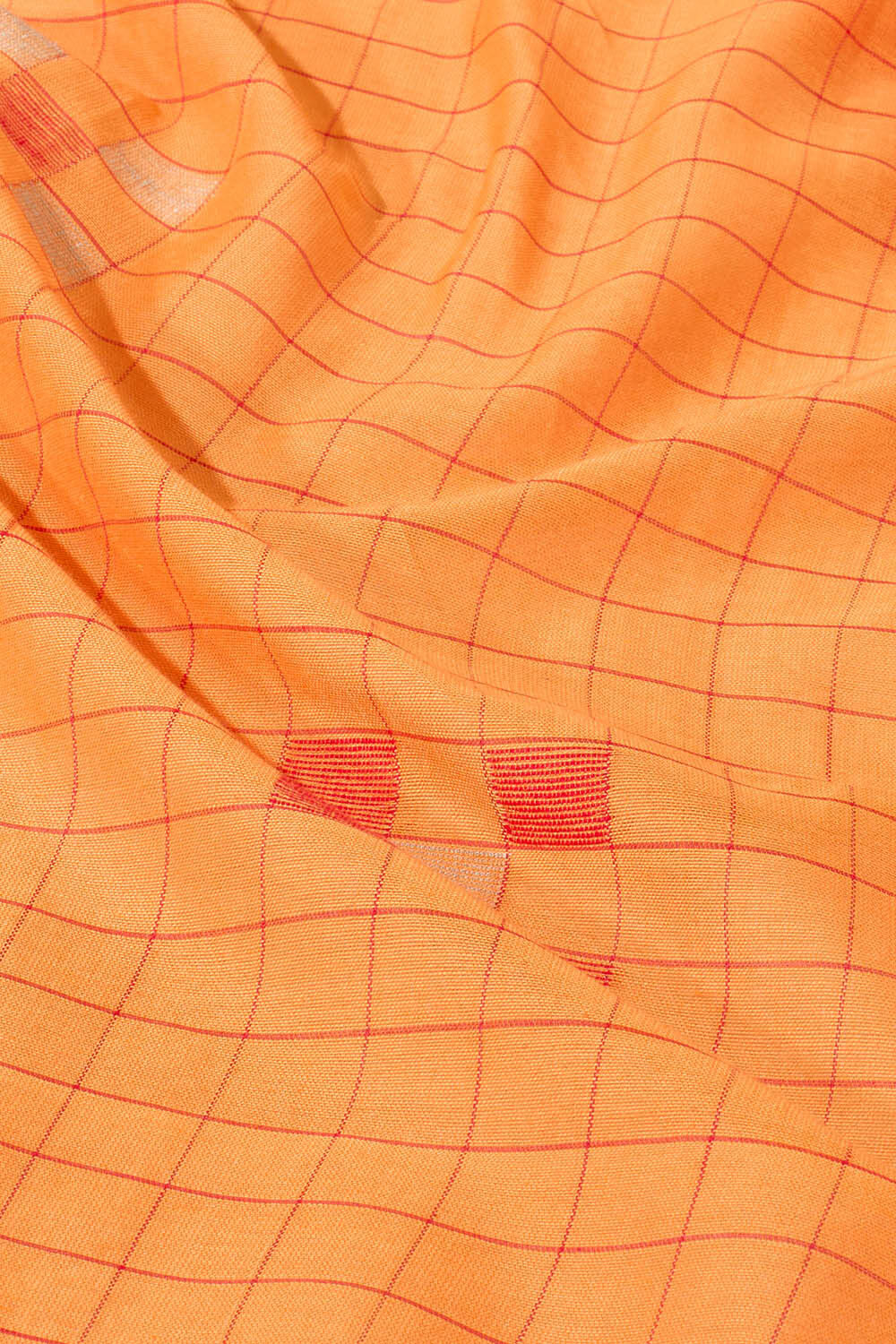 Dark Orange Woven Pure Cotton Bengal Saree image number null