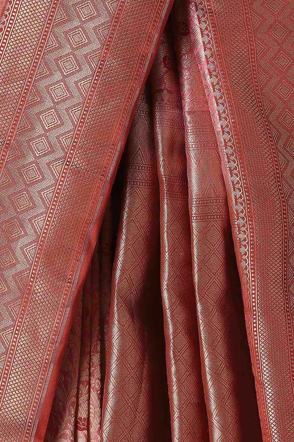 Pink Pure Silk Banarasi Brocade Saree image number null