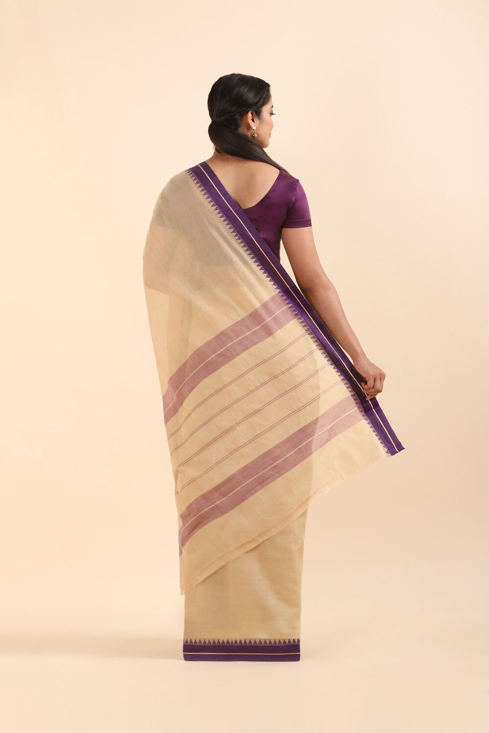 Beige Pure Cotton South Saree image number null