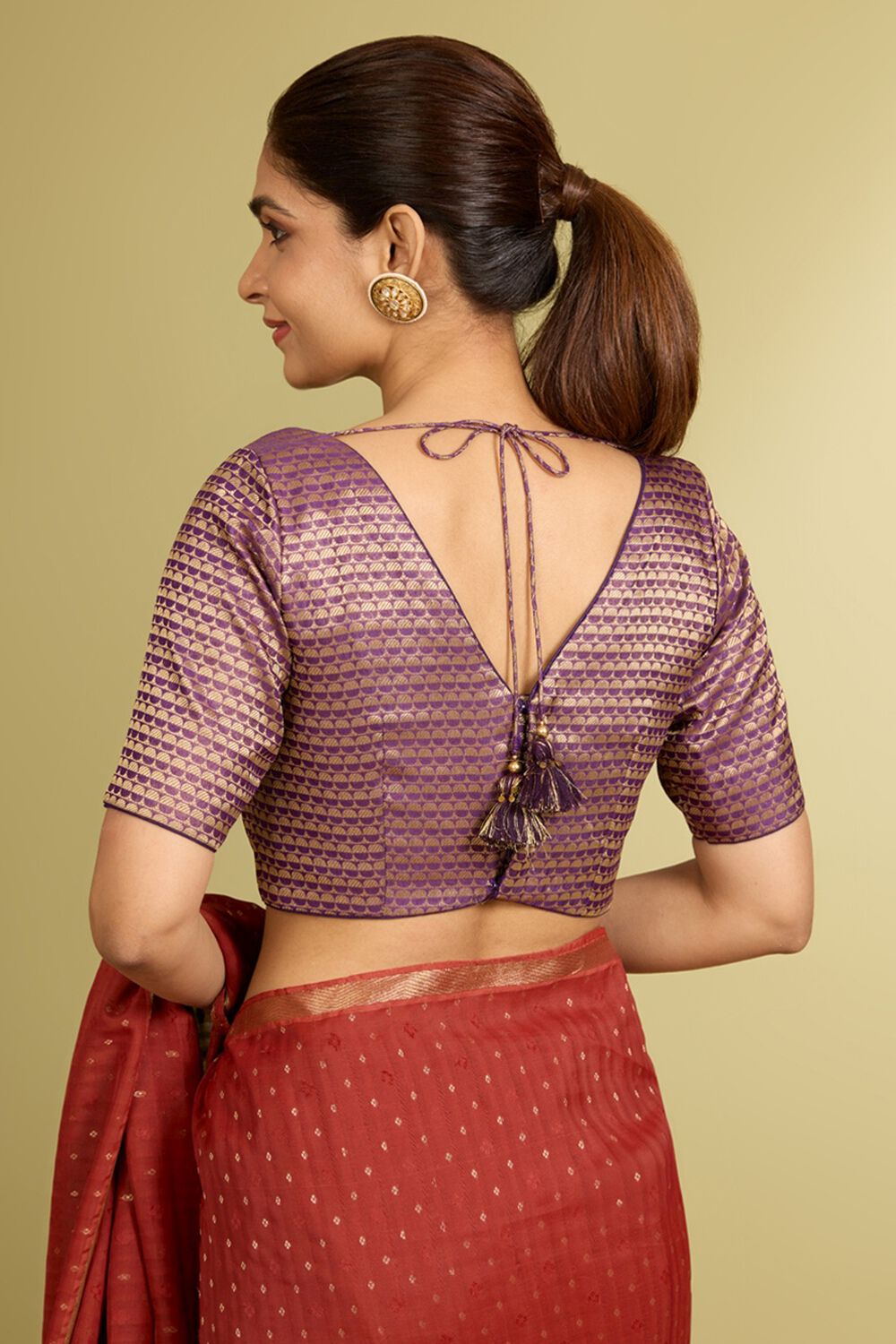 Violet Viscose Brocade Blouse image number null