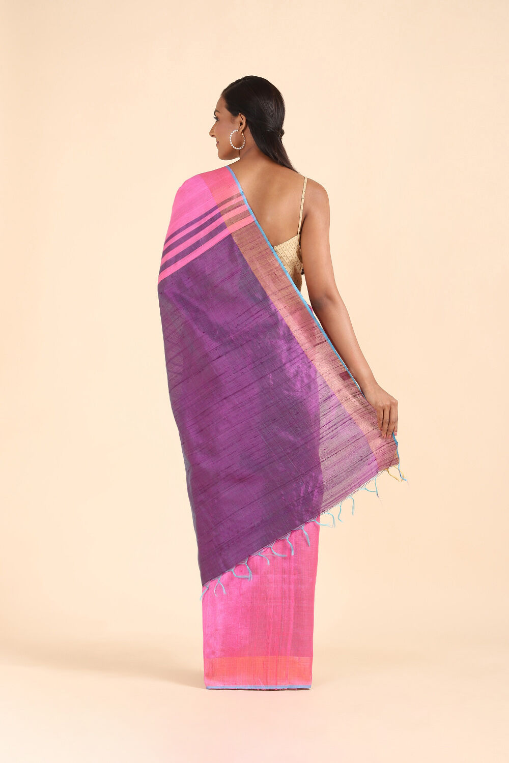 Pink Pure Tussar Silk Bhagalpuri Saree image number null
