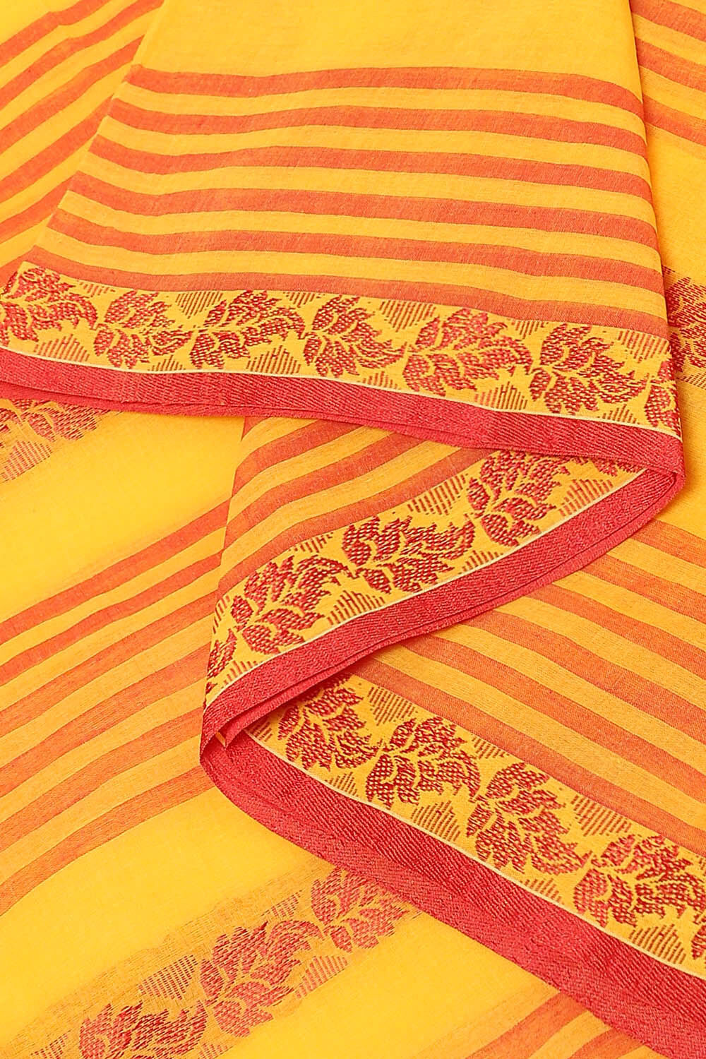 Yellow Pure Cotton Bengal Saree image number null