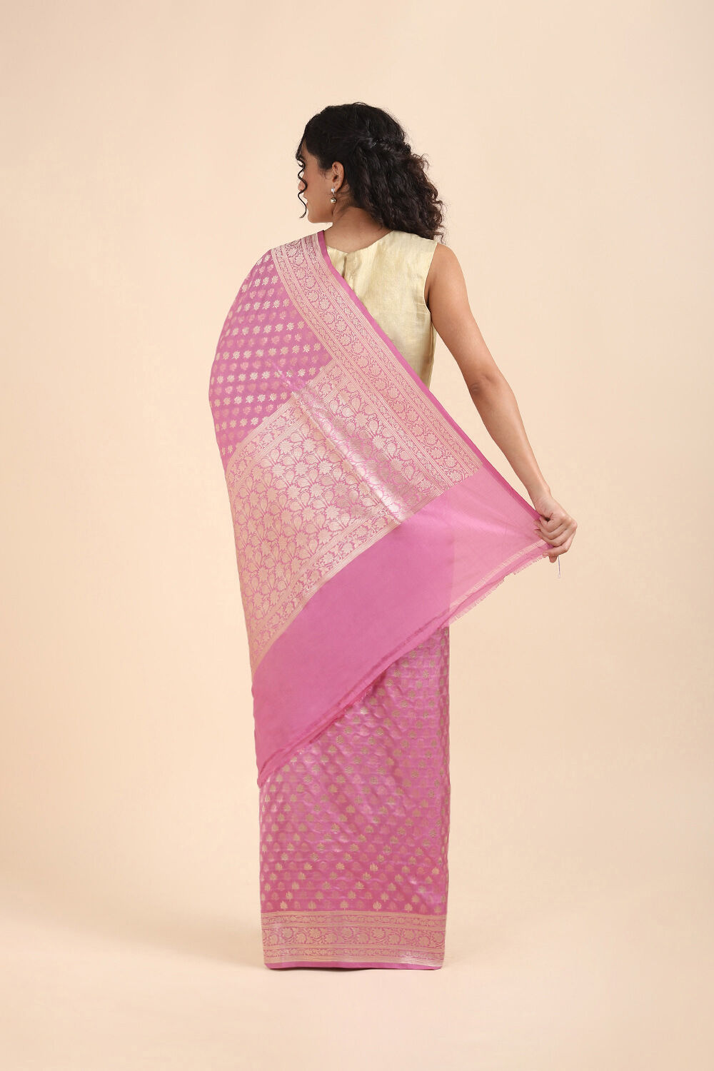 Pink Pure Silk Banarasi Saree image number null