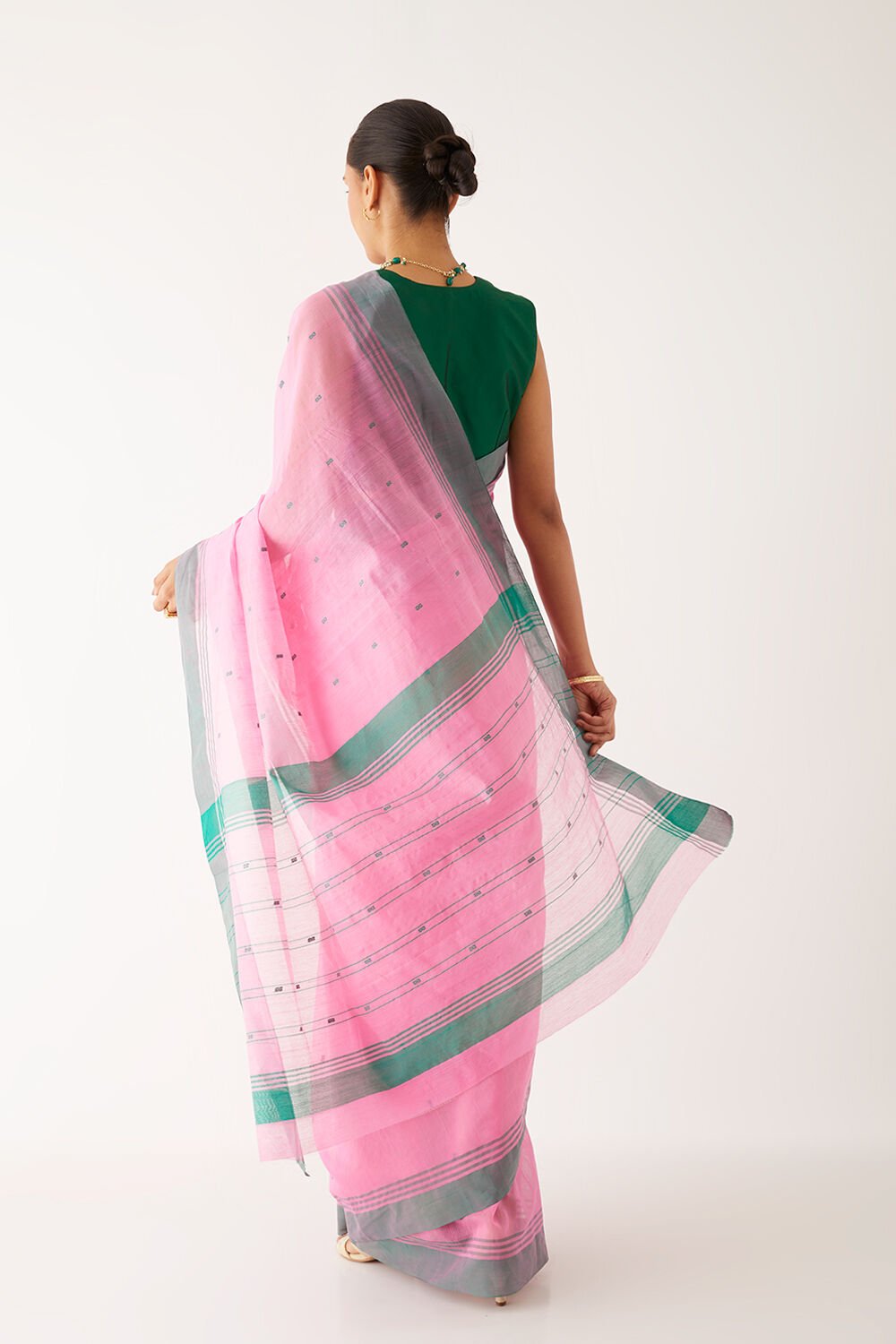 Pink Pure Silk Cotton Chanderi Saree image number null