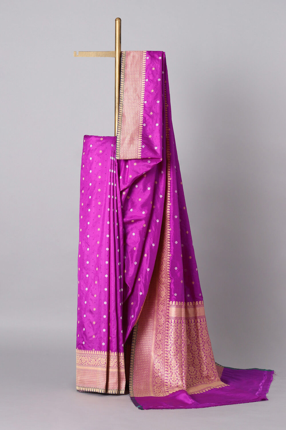 Purple Pure Silk Banarasi Saree image number null