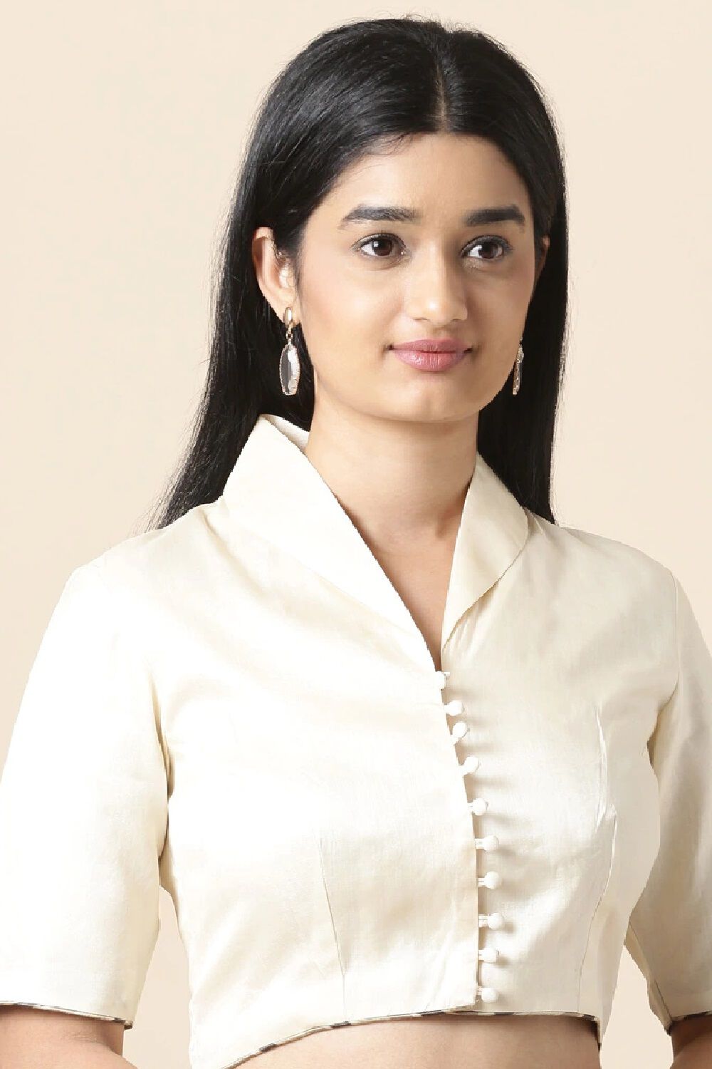 Beige Tussar Blouse image number null