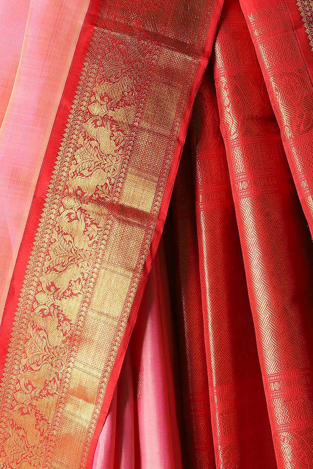 Light Pink Pure Silk Kanjivaram Saree image number null