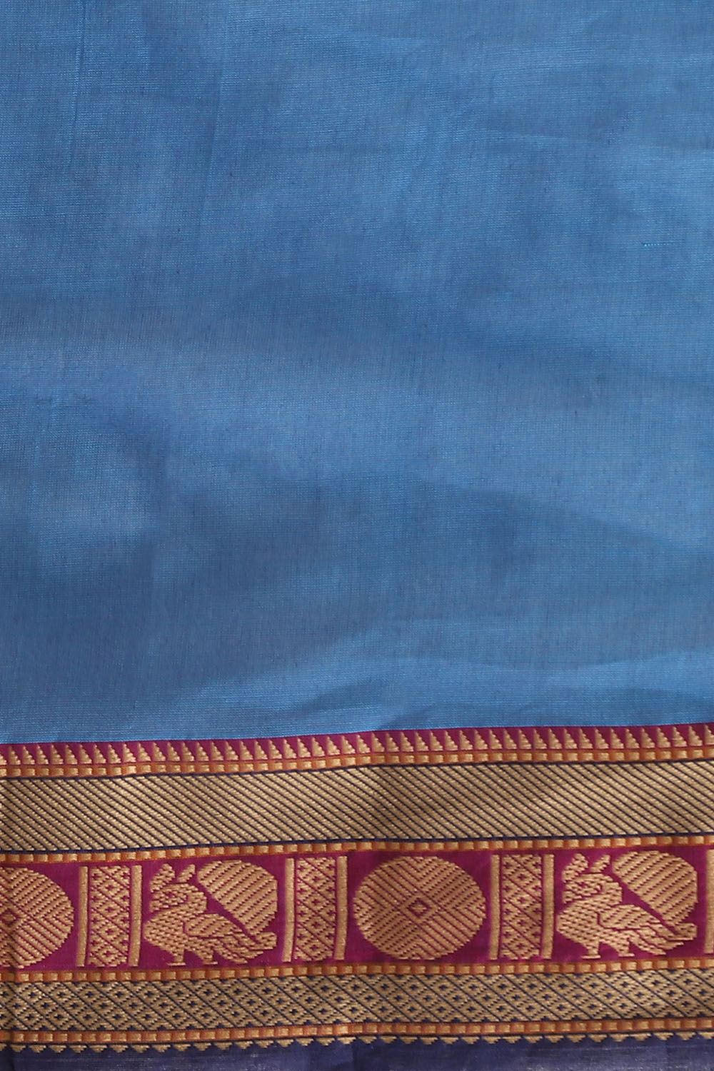 Blue Pure Cotton South Saree image number null